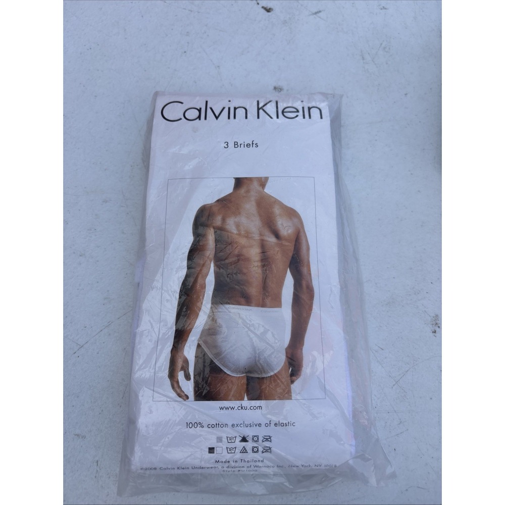 2008 Calvin Klein White Briefs Underwear 3 Pack Men's Size 34 Vintage #U1000 NEW